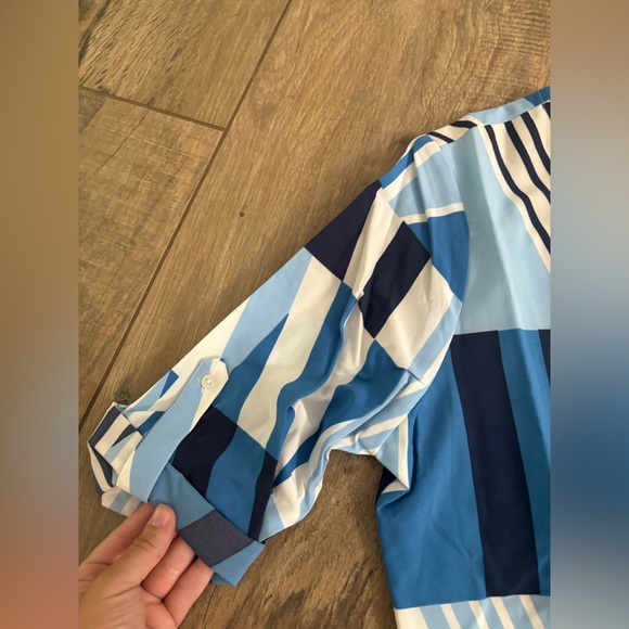 Kelly by clinton kelly blue and white stripe scarf stripe style NWT - Picture 7 of 8